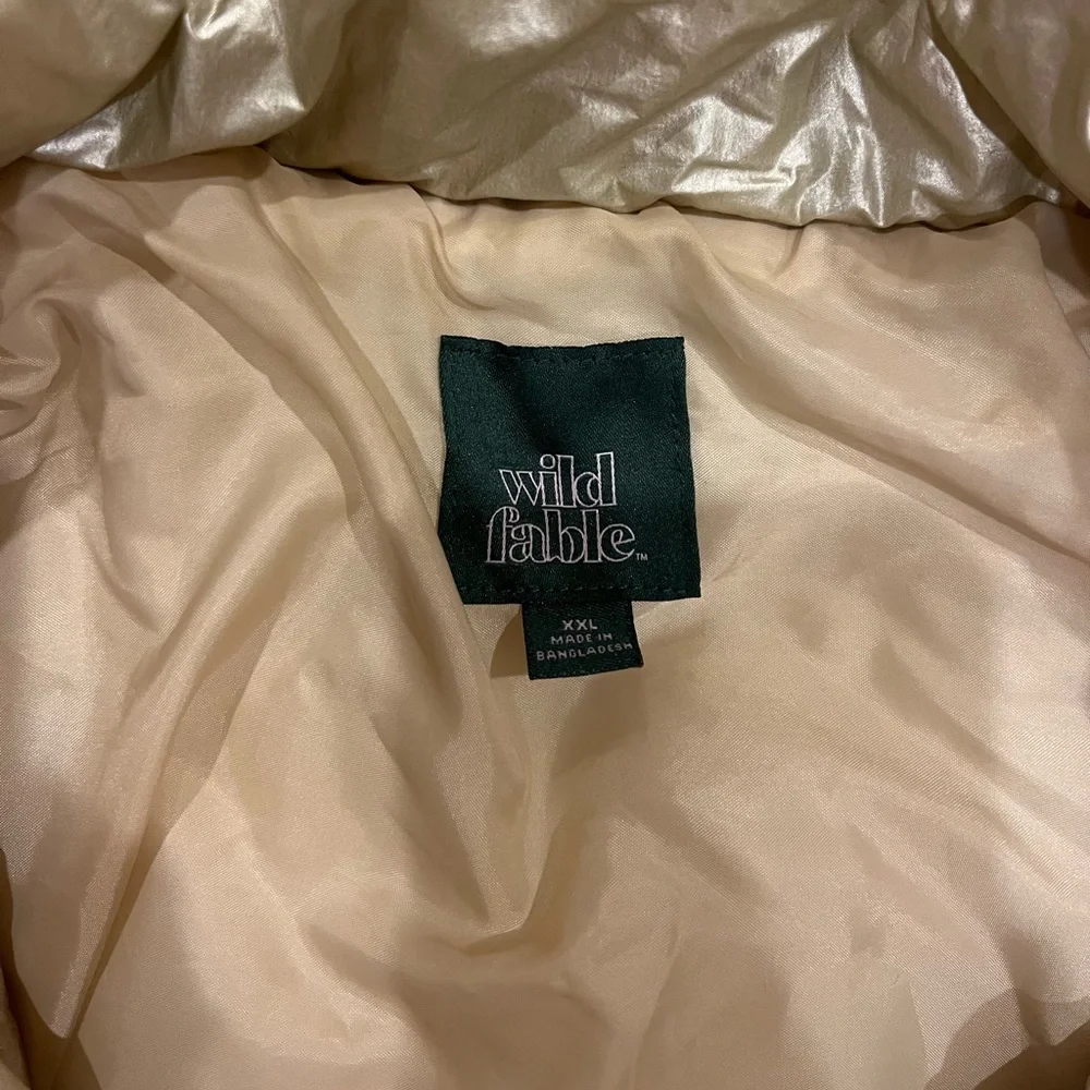 wild fable Metallic Cream Puffer Jacket